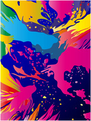 Abstract multicolored paints futuristic decorative fluid texture background.