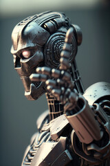 Fototapeta premium AI robot hand