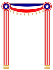 American flag symbols holiday decorative frame border with empty space for your text.	
