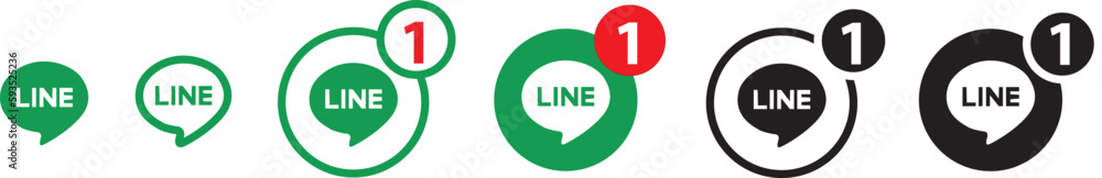 Poster vector set of the line icon templates isolated on the empty white background