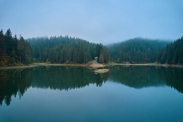 Lake Synevyr in Carpathian Mountains of Ukraine. Synevyr Poliana National Park in Zakarpattia Oblast. Ukraine, Europe