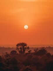 orange sunset on the beach