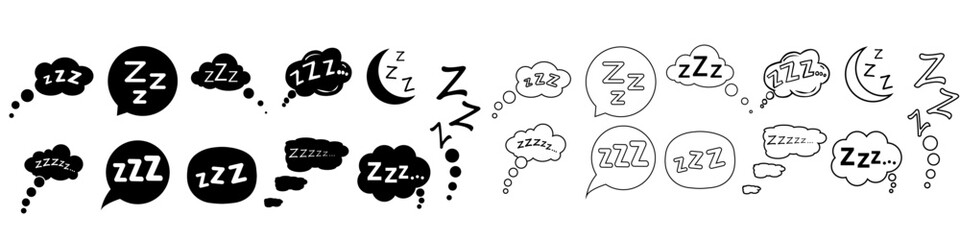 Zzz icon vector set. sleep illustration sign collection. relaxation symbol or logo.