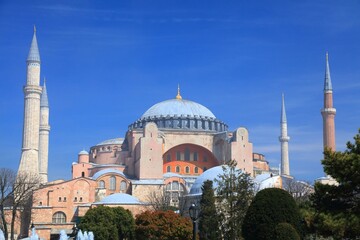 Fototapeta na wymiar Hagia Sophia Grand Mosque in Istanbul