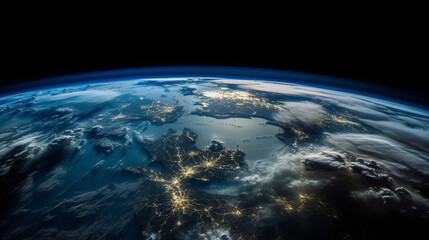 Fototapeta na wymiar A Blue Oasis: A Captivating Close-Up of Earth's Atmosphere