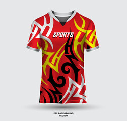 Soccer jersey mockup design vector. Sports jersey and t-shirt design vector for racing, gaming jersey, football. Uniform front view