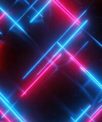 Obraz na płótnie Canvas Abstract futuristic neon background Red blue lines, glowing in the dark Ultraviolet spectrum Cyber space Minimalist wallpaper.