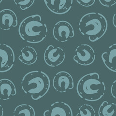 Abstract paint dab circle vector seamless pattern background. Textured teal blue painterly circular swirls. Texture bubble design. Repeat for sport, summer, water