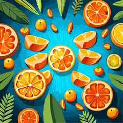 Set of colorful fruits vector illustration