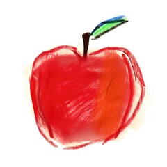Red apple isolated on white.