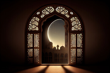 Ramadan Kareem mosque. Generative Ai