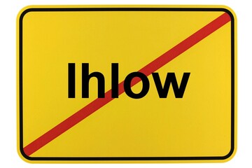 Illustration eines Ortsschildes der Gemeinde Ihlow in Brandenburg