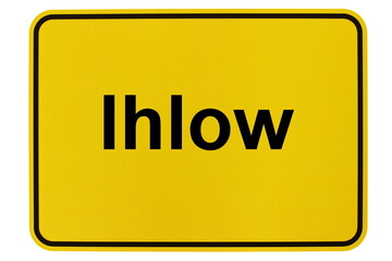 Illustration eines Ortsschildes der Gemeinde Ihlow in Brandenburg