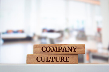 Wooden blocks with words 'COMPANY CULTURE'.