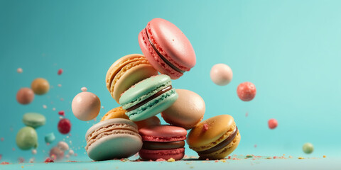 Sfondo. Macaroons. Ai generated.