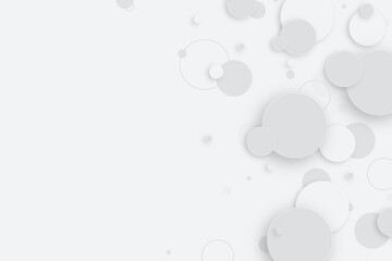 Random shifted white circle background wallpaper banner pattern with copy space