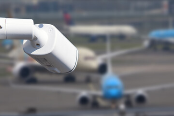 CCTV camera or surveillance operating in air port.