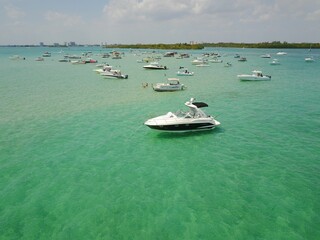 Boats on the clear sea water