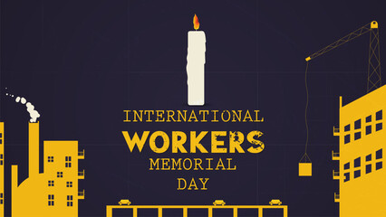 International Worker's Memorial Day. April 28. Web banner, poster design vector illustration.