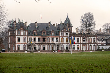 Fototapeta na wymiar Strasbourg, Bas-Rhin, France - December 8, 2022: Chateau de Pourtales