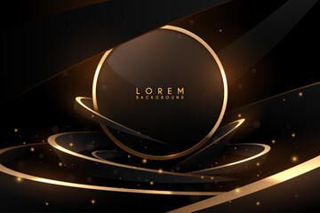 Black and gold geometric shapes background