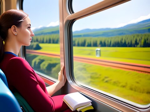 woman in a train