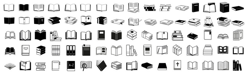 Book icon vector. open book icon set