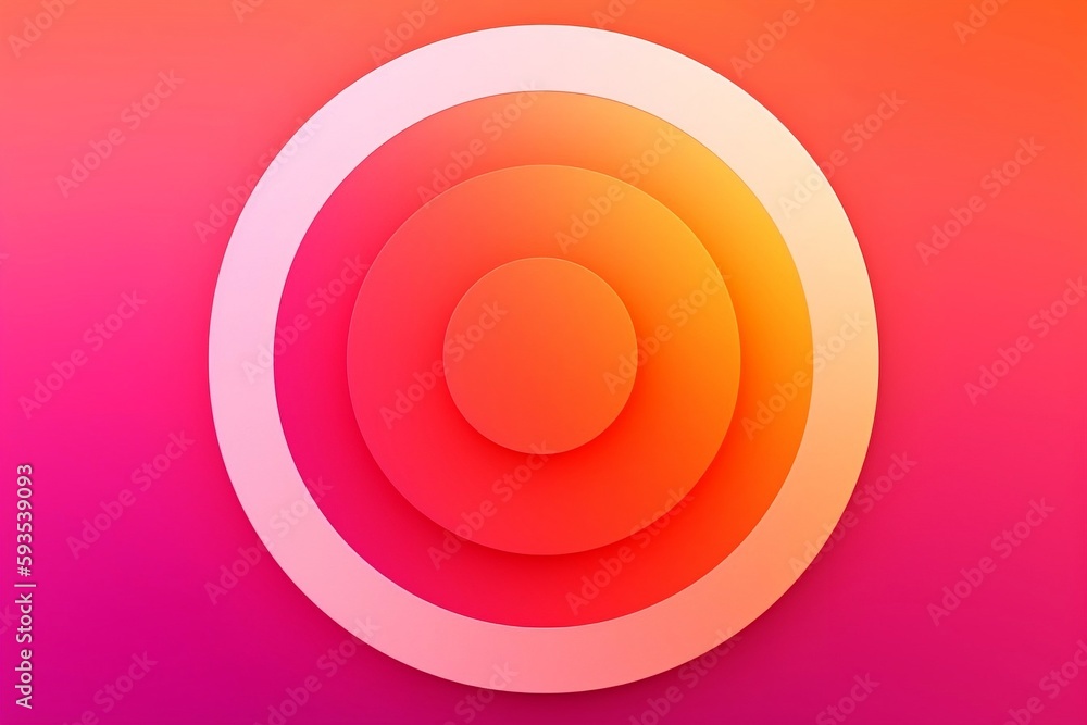 Wall mural a pink and orange two tone gradient circle. generative ai