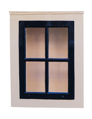 PNG isolated black wooden window frame