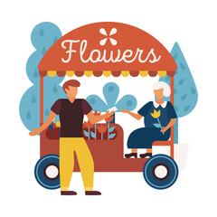 Flat Florist Cart