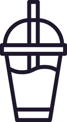 Drinks concept. Modern outline high quality illustration for banners, flyers and web sites. Editable stroke in trendy flat style. Line icon of drink