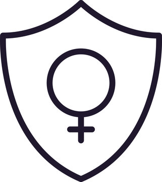 Feminism concept. Modern outline high quality illustration for banners, flyers and web sites. Editable stroke in trendy flat style. Line icon of fem