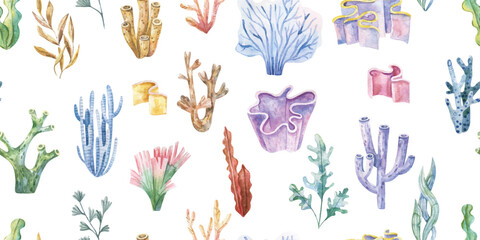 Sea pattern. Abstract endless background on the marine theme. Vector. Perfect for design templates, fabric, wallpaper, wrapping and textile.