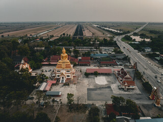 Nakhon Nayok, March 04, 2023. Wat Sunthon Phi Chi Ta Ram, Beautiful and shady temple paying homage to the big Buddha image.