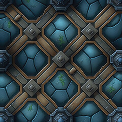 Mechanical Dungeon - Tile set, Seamless, Texture - Generative Artwork