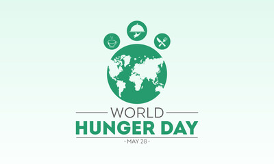 World hunger day is observed every year on 28th may. Vector illustration on the theme of World Hunger day food prevention and awareness vector concept.