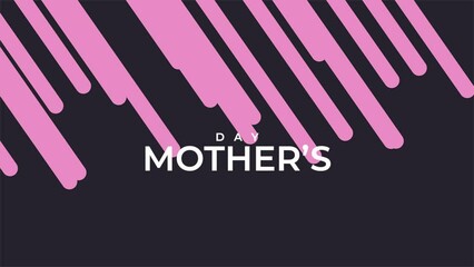 Mothers Day with blue pink pattern on black gradient, motion abstract holidays, retro and family style background