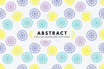Organic hand drawn circle shapes abstract seamless repeat pattern