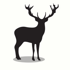Red Dear silhouettes and icons. Black flat color simple elegant Red Dear animal vector and illustration.