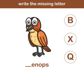 Obraz premium write the missing letter,illustration, vector