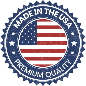 made in usa badge, made in the usa emblem, american flag, made in usa seal, icons, label, stamp, sticker, star vector illustration design for business and sale with grunge texture
