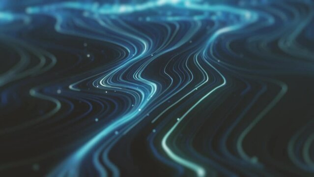 Swirling And Flowing Lines Close Up Background/ 4k animation of an abstract background with swirling and flowing data lines using ambient occlusion and depth of field