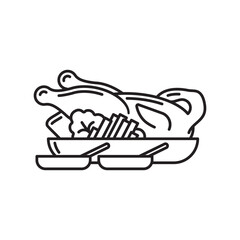 Peking Duck meal vector line icon