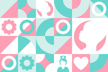 International Midwives Day. May 5. Seamless geometric pattern. Template for background, banner, card, poster. Vector EPS10 illustration.