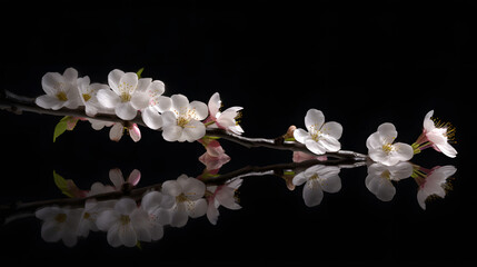 Delicate Cherry Blossom Branch in Full Bloom