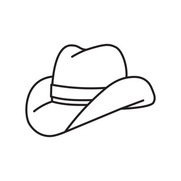 Cowboy hat line icon vector