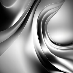 Abstract silver wavy background and metallic texture effect. ai generated