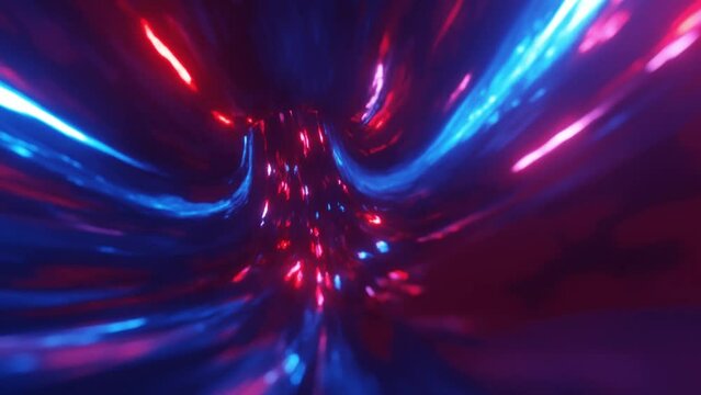 Experience a mesmerizing loop animation of a sci-fi tunnel with colorful lights, creating a kaleidoscopic and immersive infinity scene