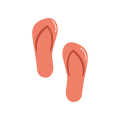 Fototapeta na wymiar Beach slippers flat vector illustration isolated on white background