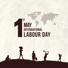 International Labour Day, 1st May,  
A Group of People in different Construction workers, Labor day, World Labor Vector Templates, Social Media Post